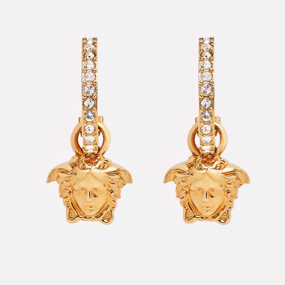 Versace La Medusa Crystal Hoop Earrings